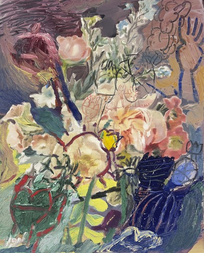 Artwork by Pascal Vilcollet - Fleur bleue 14 - Reuter Bausch Art Gallery - Luxembourg