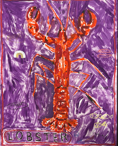 Artwork by Ugo Li  - Lobster rouge/violet - Reuter Bausch Art Gallery - Luxembourg
