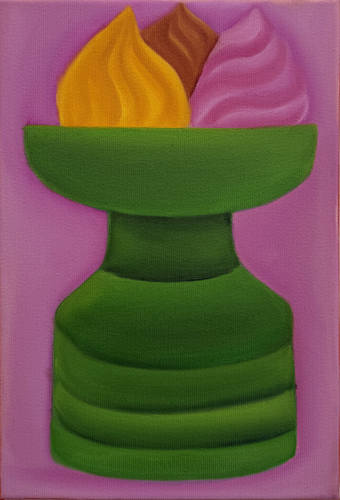 Artwork by  Oriane Bruyat - Boules de glace � la Sofyen - Reuter Bausch Art Gallery - Luxembourg