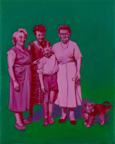 Artwork by Chantal Maquet - Mit den drei Tanten un dem Kleinen - Reuter Bausch Art Gallery - Luxembourg