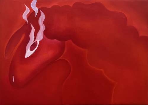 Artwork by Mia Kinsch  - Fire horse - Reuter Bausch Art Gallery - Luxembourg