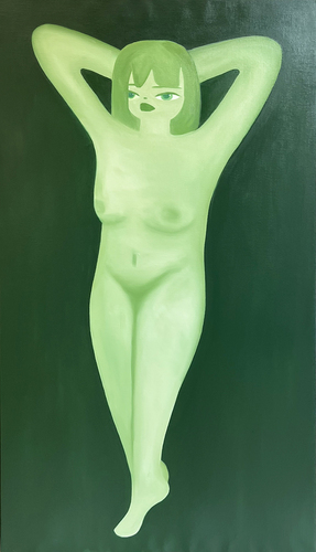 Artwork by Mia Kinsch  - Gaia in olive 1 - Reuter Bausch Art Gallery - Luxembourg