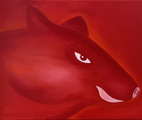 Artwork by Mia Kinsch  - Wild boar - Reuter Bausch Art Gallery - Luxembourg