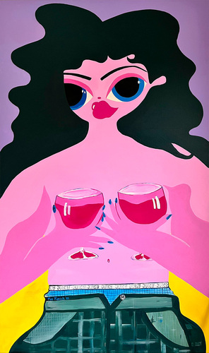 Artwork by Mia Kinsch  - Wine Glasses 1 - Reuter Bausch Art Gallery - Luxembourg