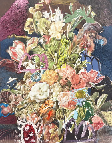 Artwork by Pascal Vilcollet - Fleurs - Reuter Bausch Art Gallery - Luxembourg