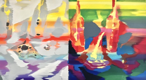 Artwork by Pit Riewer  - Flicker lines - Reuter Bausch Art Gallery - Luxembourg