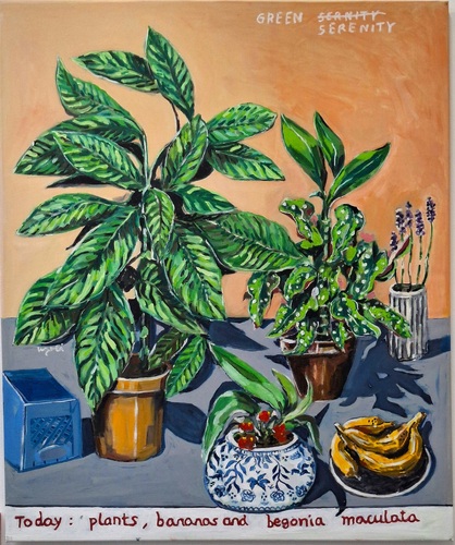 Artwork by Ugo Li  - Today : plants, bananas and begonia maculaia - Reuter Bausch Art Gallery - Luxembourg