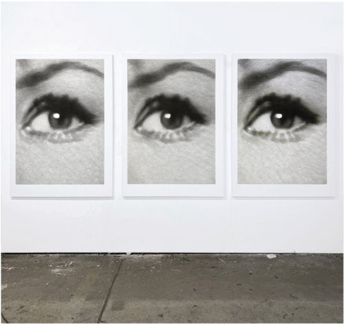 Artwork by Valentin Van der Meulen - Sans-titre triptyque (oeil) - Reuter Bausch Art Gallery - Luxembourg
