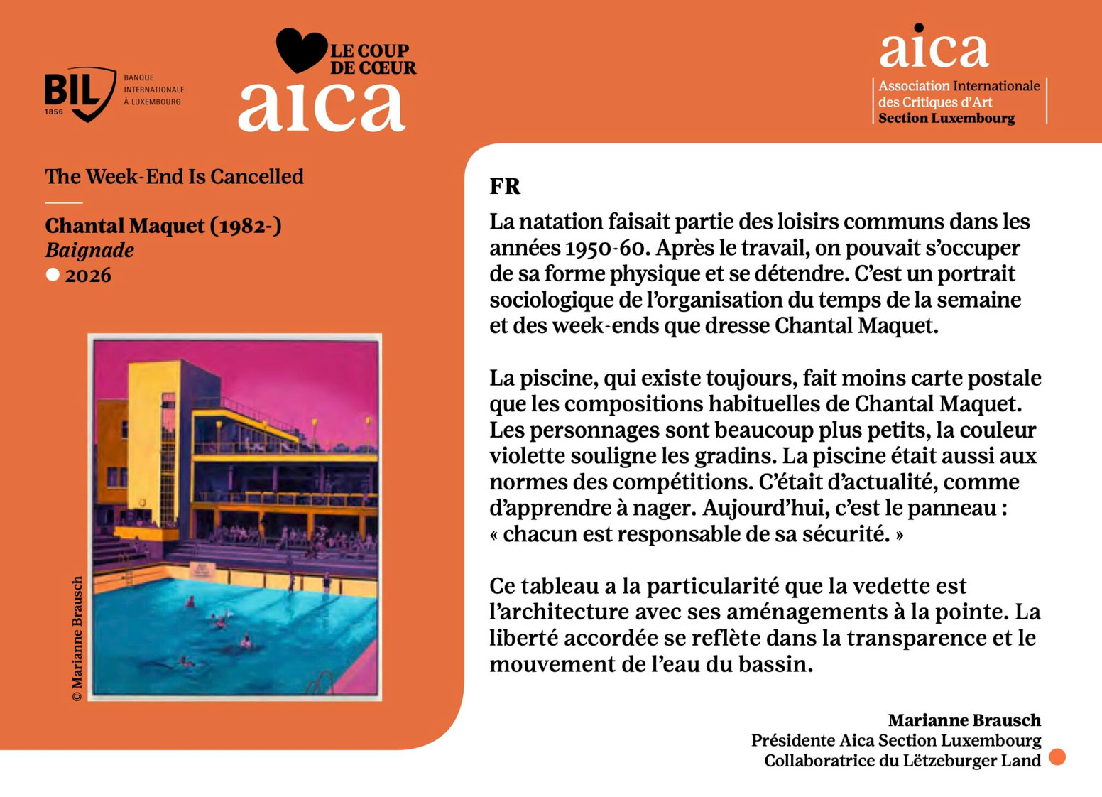 News of Reuter Bausch Art Gallery Chantal Maquet | Coup e coeur 